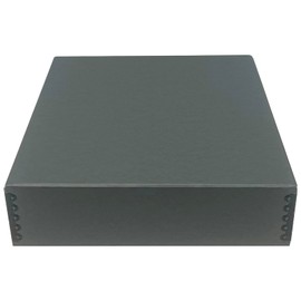 Lineco Museum Storage Box, Archival Quality Acid-Free Buffered Drop Front Design with Metal Edges Removable Lid, 11x14 Inches, Photo Organizer Store and Protect Prints, Gray Exterior