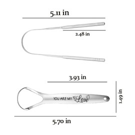 Tongue Scraper for Husband Fiance Valentines Gifts for Him Wife Girlfriend Birthday Gifts for Boyfriend Husband Anniversary Christmas Gifts for Men Couple Tongue Scraper Stainless Steel 2Pcs