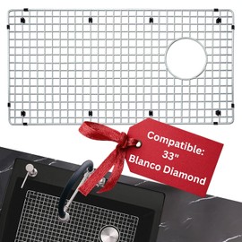 VALUN 221010 Sink Grid - Only Compatible with 33" Blanco Diamond Super Single - Sink Grid Size [28.12" x 14.31"] - Durable Stainless Steel for Enhanced Efficiency