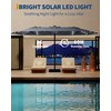 15FT Large Patio Umbrella with Base and Solar Lights, Double-Sided