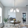 VINLUZ Contemporary 5 Light Large Chandeliers Modern Clear Glass Shades