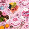 168Pcs Pink Pony Club Disposable Tableware Set Include Pink Paper