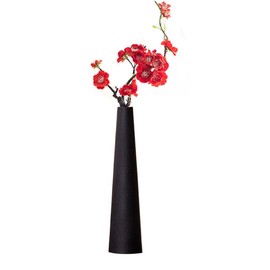 8.5 Inch Tall Conic Black Ceramic Flower Vase Small Bud Vase