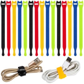 OneLeaf 120PCS Cord Organizer 6 × 1/2" Reusable Cable Ties with Hook and Loop, Colorful Fastening Cord Ties Wire Management for Home, Office, Data Centers, and Electronics, 5 Colors