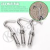 Keadic 6Pcs M10 Expansion Hook,304 Stainless Steel Concrete Wall Hook,