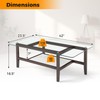 Tangkula Glass Coffee Table, 42” 2-Tier Rectangular Center Table with