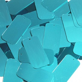 Teal Blue Green Sequin Long Rectangle 1.5 inch Couture Loose Paillettes. Made in USA.