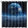 IOHEFY Earth View Shower Curtain 72x72 Inch with Hooks Outer