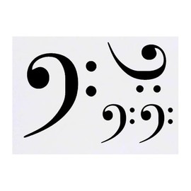 4 x 'Bass Clef' Temporary Tattoos - Water Resistant, Skin-Safe, Non-Toxic Transfers, Mixed Sizes (TO00083070)