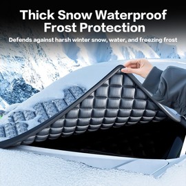 AUTOWOEL Windshield Snow Cover for Winter - Custom Fit Graphene Car Windshield Cover Outside for Ice, Snow & Hail Protection | Frost Guard with Storage Bag for SUV and Sedan (Medium)