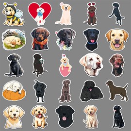 50PCS Cute Cartoon Animals Dog Stickers,Labrador Retriever Stickers,Teens Boys and Girls Sticker Pack Vinyl Skateboard Guitar Door Laptop Luggage Car Bike Water Bottle Birthday Party Supplies Stickers