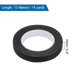 uxcell 4 Pcs 0.4 Inch Wide 14 Yards Black Masking Tape Painters Tape Rolls for Home Office Commercial Contractor Clean Drip-Free Painting Wide Crepe Paper