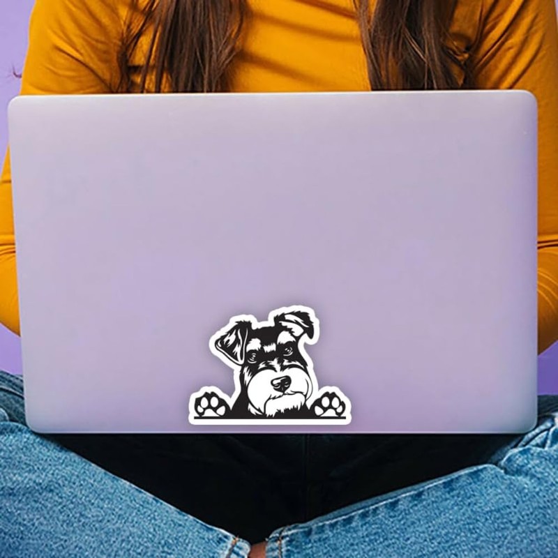 DK339 Cute Miniature Schnauzer Stickers 15 x 11 cm Hide