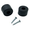 Rubber Door Stops/Wall Protectors with Screws (Large (33mm) Black)