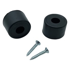 Rubber Door Stops/Wall Protectors with Screws (Large (33mm) Black)