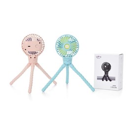 Personal Mini Portable Stroller Fan, Battery Operated Small Clip on Fan, Detachable 3 Speed Rechargeable 360° Rotate Flexible Tripod Cooling Fan for Car Seat Crib Treadmill Travel (Pink)