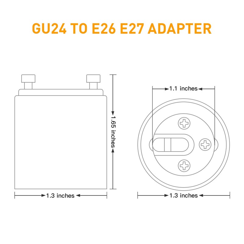 JACKYLED GU24 to E26 E27 Adapter 8-pack Heat Resistant Up