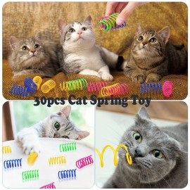 Unbranded Thin Kitten-Safe Chase-Worthy Compact Sturdy 30PCS Thin Colorful Spring Cat Toys