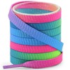 YJRVFINE Gradient Flat Shoe Laces: Thick Rainbow Colorful Sneakers Shoelaces