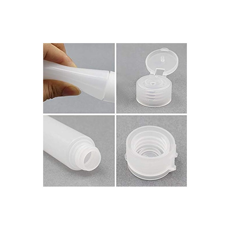 6 Pack Travel Size Plastic Squeeze Bottles Containers For Cosmetic