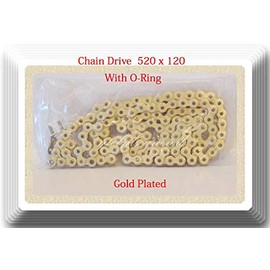 OE Spec Gold Plated W/O-Ring Drive Chain Pitch 520 x 120L Fits: ATVs & Motorcycles Honda 1978-2018