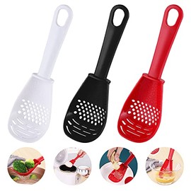3 Pack Multifunctional Kitchen Cooking Spoon, Muulaii 6 in1 Kitchen Gadgets Strainers for Egg Yolk Separator- Grater Masher- Colander Skimmer Scoop
