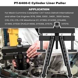 PT-6400-C Universal Cylinder Liner Puller Diesel Engine Cylinder Liner Removal Tool For Mack Cummins Cat On Wet Liner from 3-7/8” To 6-1/4” Bore Replace To pt-6400-c,M50010-B,3376015