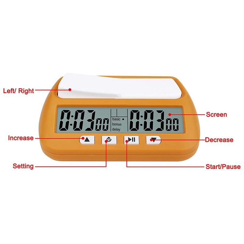 2X Chess Clock, Digital Chess & Game, Multipurpose Portable Professional