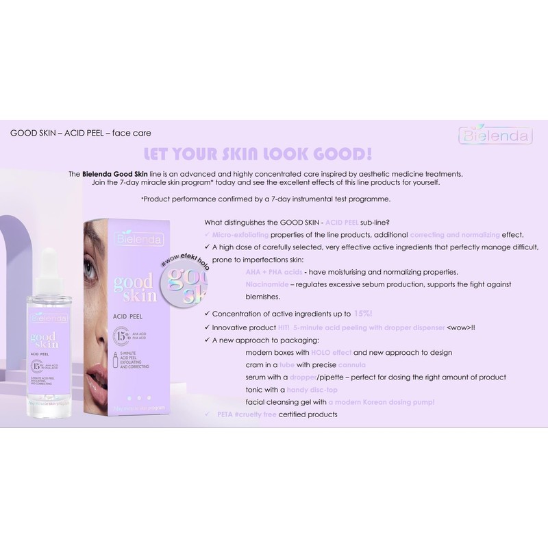 Bielenda Good Skin Acid Peel Korrigierende und normalisierende Mikro Peeling