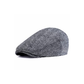 BABEYOND Beret Cap Men's Gatsby Peaked Cap Newsboy Flat Cap Beret Hat, gray