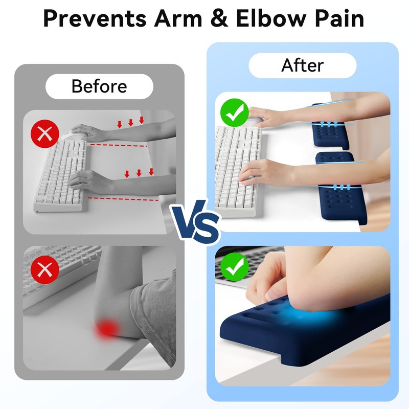 Sushret L-Shaped Desk Elbow Pad for Desk, 2-Pack Memory Foam