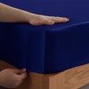 ROOEE Satin Silk Fitted Sheet with Pillowcase Set Breathable Soft