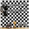 4 Pack Black White Checkered Party Decoration Set, 2 Pack