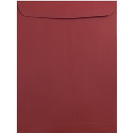 JAM Paper 9" x 12" Open End Catalog Envelopes with Gum Closure - Dark Red - 50/pack
