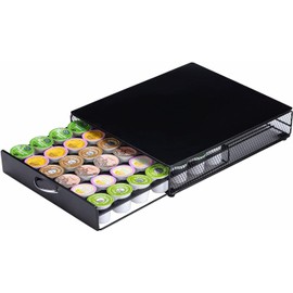 ZCDCP Coffee Pod Holder K Cup Holder Drawer Storage, Compatible with K-Cups, With Black Finish Top, Office Kitchen Counter Organizer (42 pods)