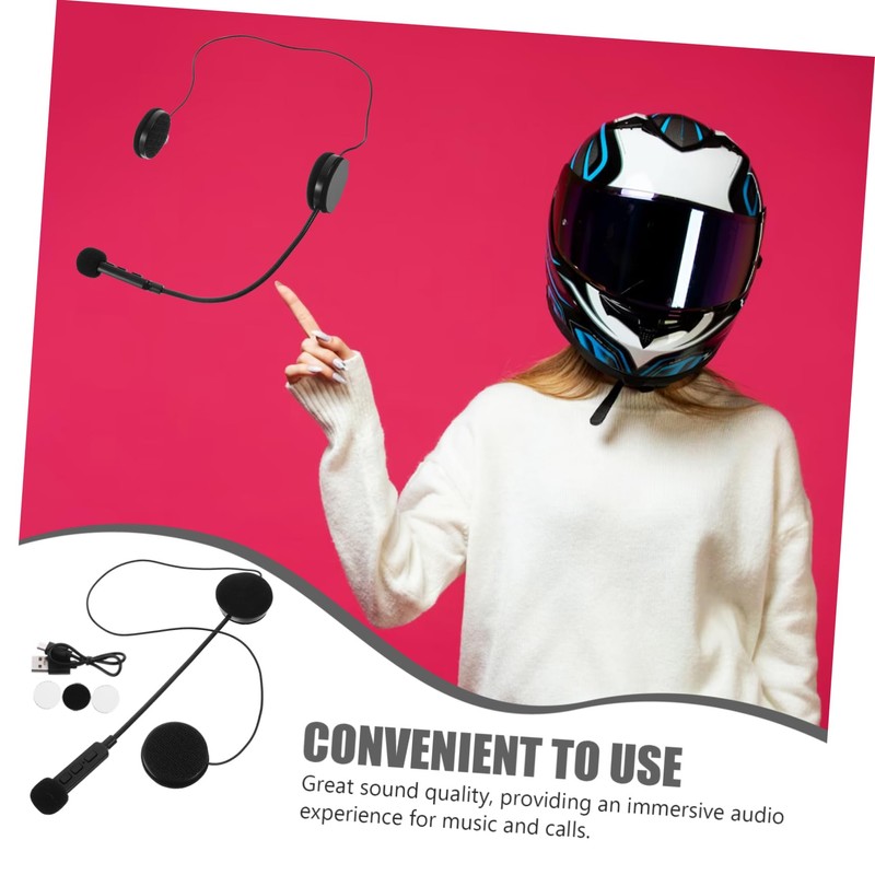 LALAFINA Wireless Motorcycle Helmet Headset Earphone for Hands Communication and