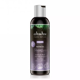 ahuhu Colour Refresh Silver Shampoo, Cool Blonde Against Yellow Tint, for Bleached, Grey Hair, Ultra Cool Colour Pigments for Anti-Yellow Tint Effect, Gives Moonlight Reflections, Vegan Hair Care, 200 ml