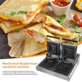 Electric Sandwich Maker - 2000W Hot Sandwich Maker | LED Lights Display Electric Commercial Double Sandwich Machine | Non-Stick Grill Cheese Maker for Cooking Breakfast Hamburger Steak Bacon