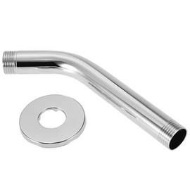 6 Inch Shower Arm Thick Stainless Steel Tube with Round Top Shower Accessories Universal Shower Head Arm Replacement Polished Chrome with Flange for Bathroom Ceiling Shower Head