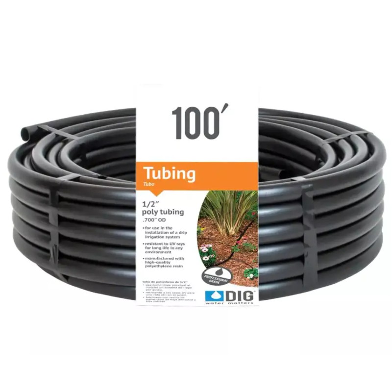DIGB36 Poly Drip Irrigation Tubing 1/2 in. (0.700 OD) 100