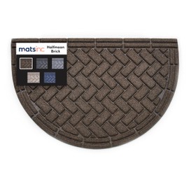 Mats Inc. Artisan Entry Front Door Mat - Rubber Back Indoor Outdoor with Half Moon Brick Design, Water Absorbing Welcome Mat, Front Door Outside Entrance, Made in The USA, 2' x 3'(Walnut)