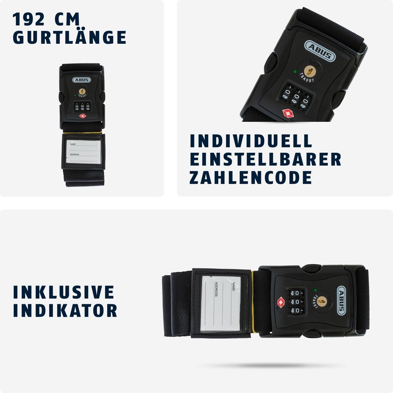 ABUS Luggage Strap with TSA Lock 620TSA/192 - Luggage Strap