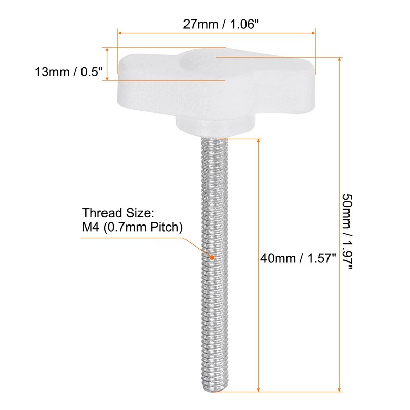 QUARKZMAN Pack of 10 T-wing Knobs Thumb Screws M4 x