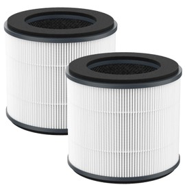 AP-T10FL Replacement Filter for Homedics AP-T10-BK and AP-T10-WT Air Puri fier, 360-Degree AP-T10 True HEPA Filter Replacement, 2 Pack