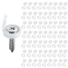 Aieino 150pcs Plastic Cover Caps for M4-M6 Screws, Snap Disc Covers, Screw Head, Decorative Cap, Protector, Flip Cover for Furniture Cover, Screw Head (5mm Hole Dia