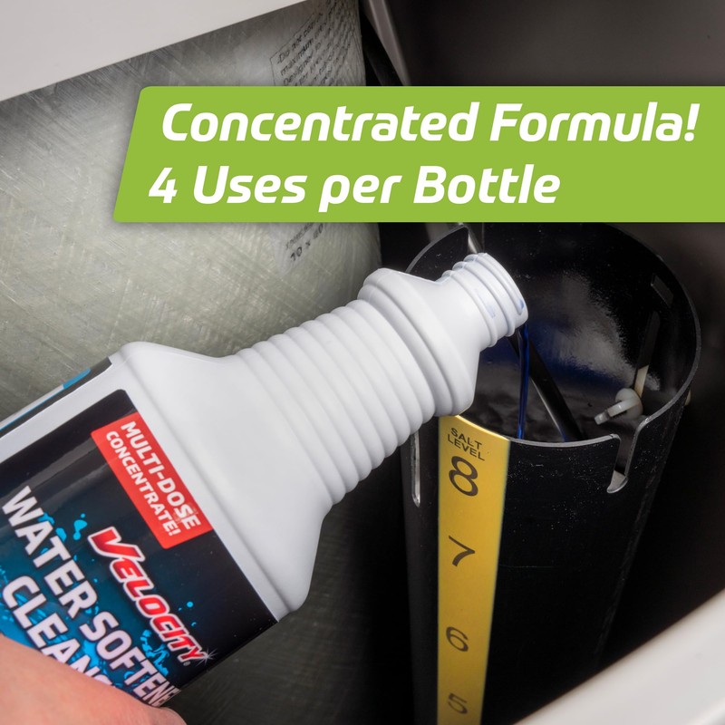 Velocity Water Softener Cleaner Solution - 4 Uses Per Bottle.