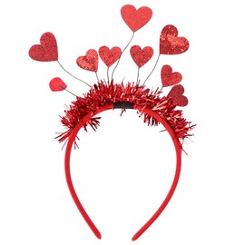 SOLUSTRE Heart Headband Love Heart Sequins Headband Glitter Hair Band Christmas Hair Accessories Headpiece Photo Props for Valentine's Day Wedding Holiday New Year Party Decoration