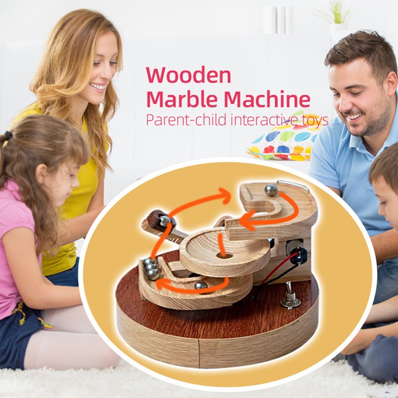 Wooden Marble Machine Wooden Marble Perpetual Motion Ball Desk Toy