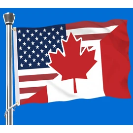 America Canada Friendship Flag,3x5 FT American USA US Flag,36x60 Inch Large Digitial Double-Printed Durable 150D Thick Polyester Decorations with 2 Brass Grommet