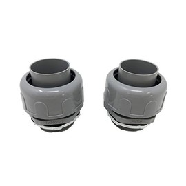 Sealproof 1-1/2-Inch Non-Metallic Liquid Tight Straight Electrical Conduit Connector Fitting, UL Listed, 1-1/2" Dia, 2-Pack